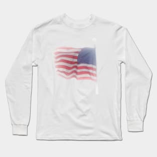 American Flag Aglow 2 Long Sleeve T-Shirt